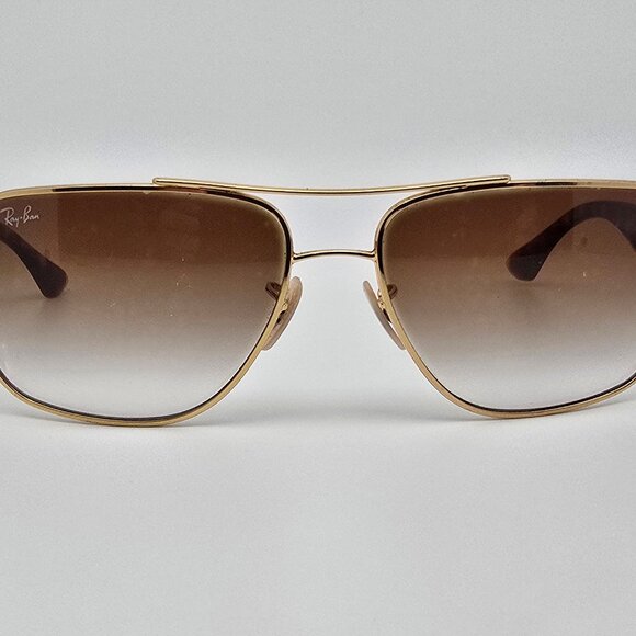 Ray-Ban RB3483 001/51 Matte Arista Gold Frame Light Brown Len Aviator Sunglasses - Picture 2 of 16